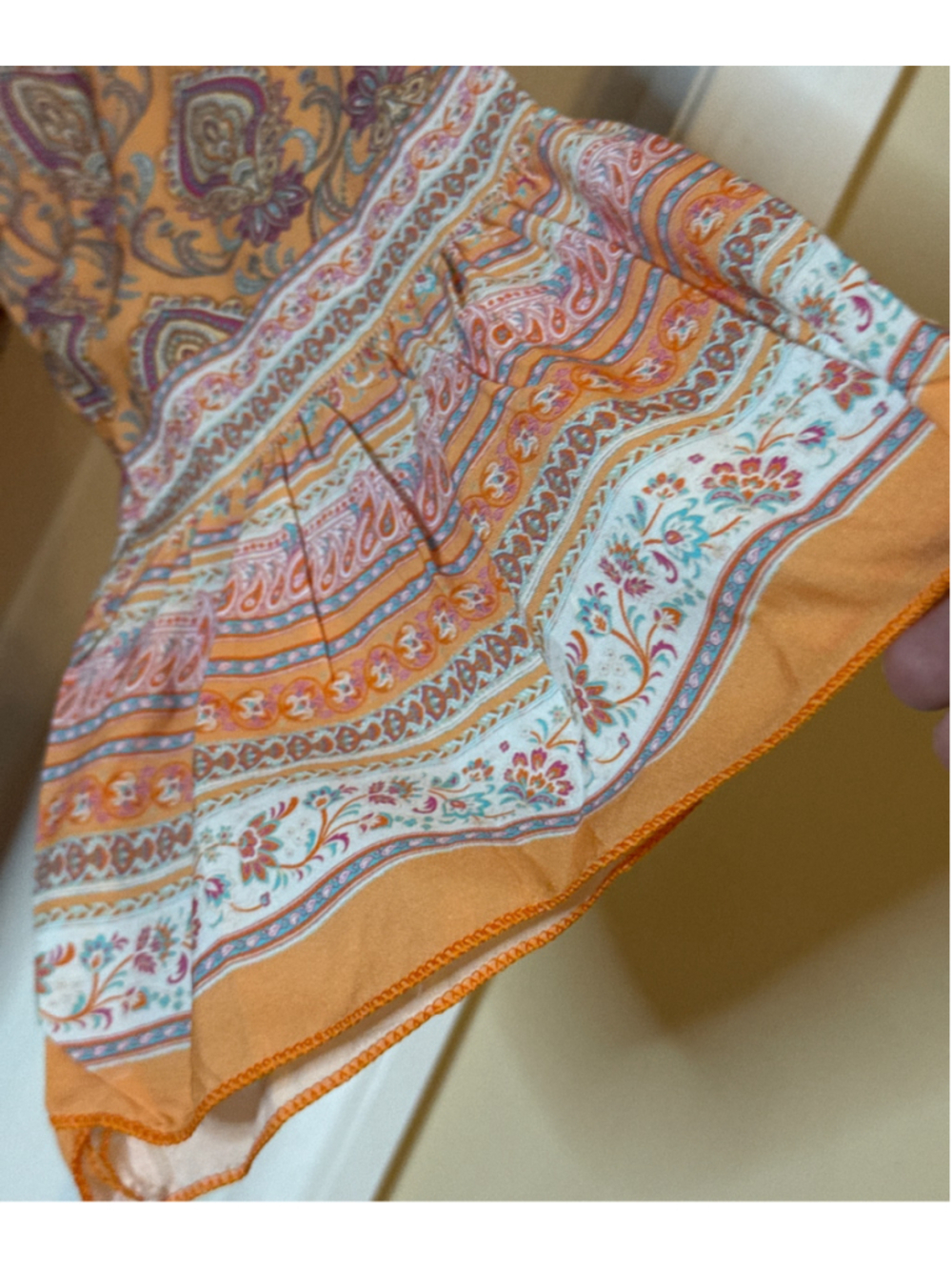 Paisley Tunic Dress Orange Purple Made in Italy - Picture 4 of 5